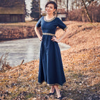 Product image Medieval Dress Ennlin with Short Sleeves Blue
