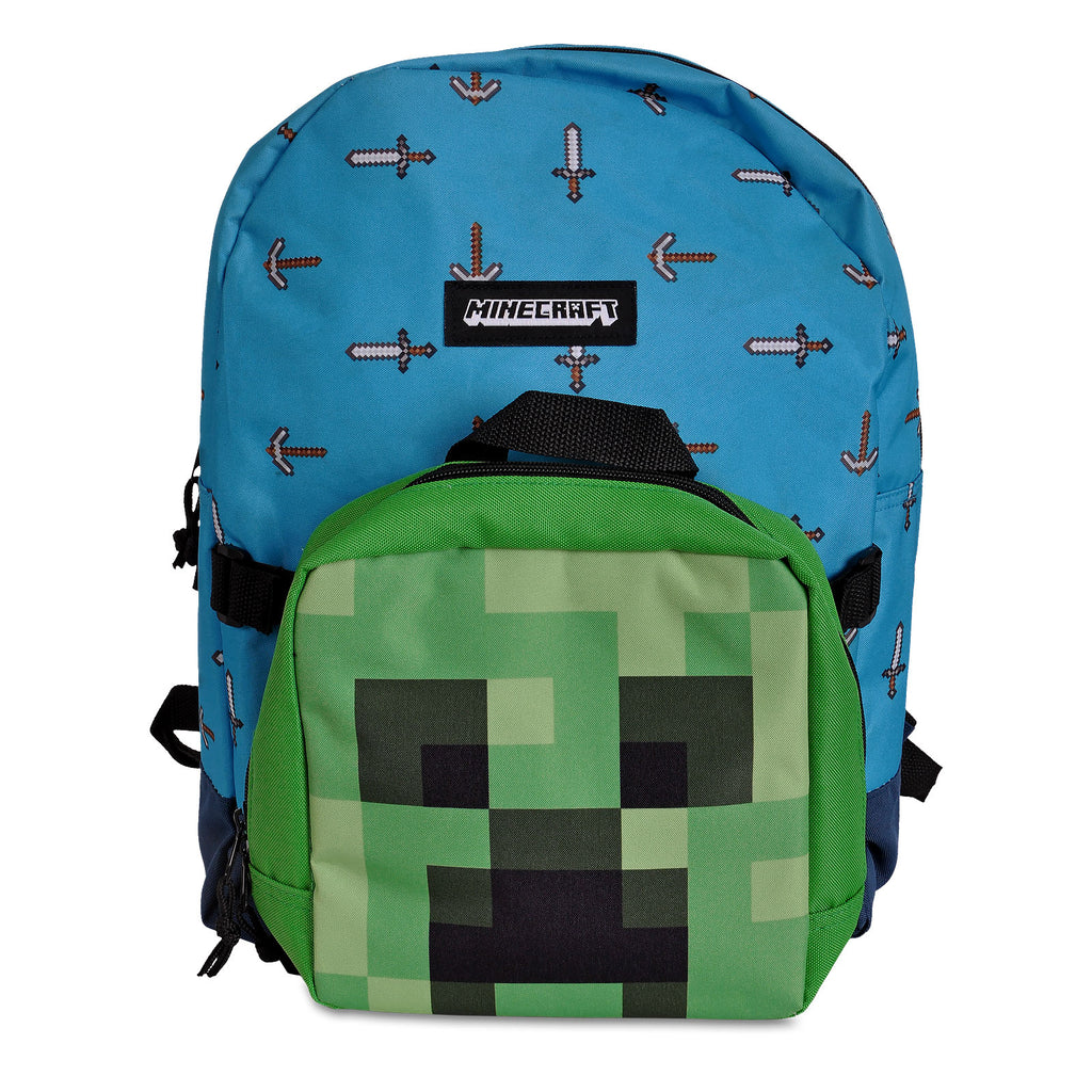 Produktbild Minecraft - Sword & Axe Rucksack mit Creeper Mini Bag
