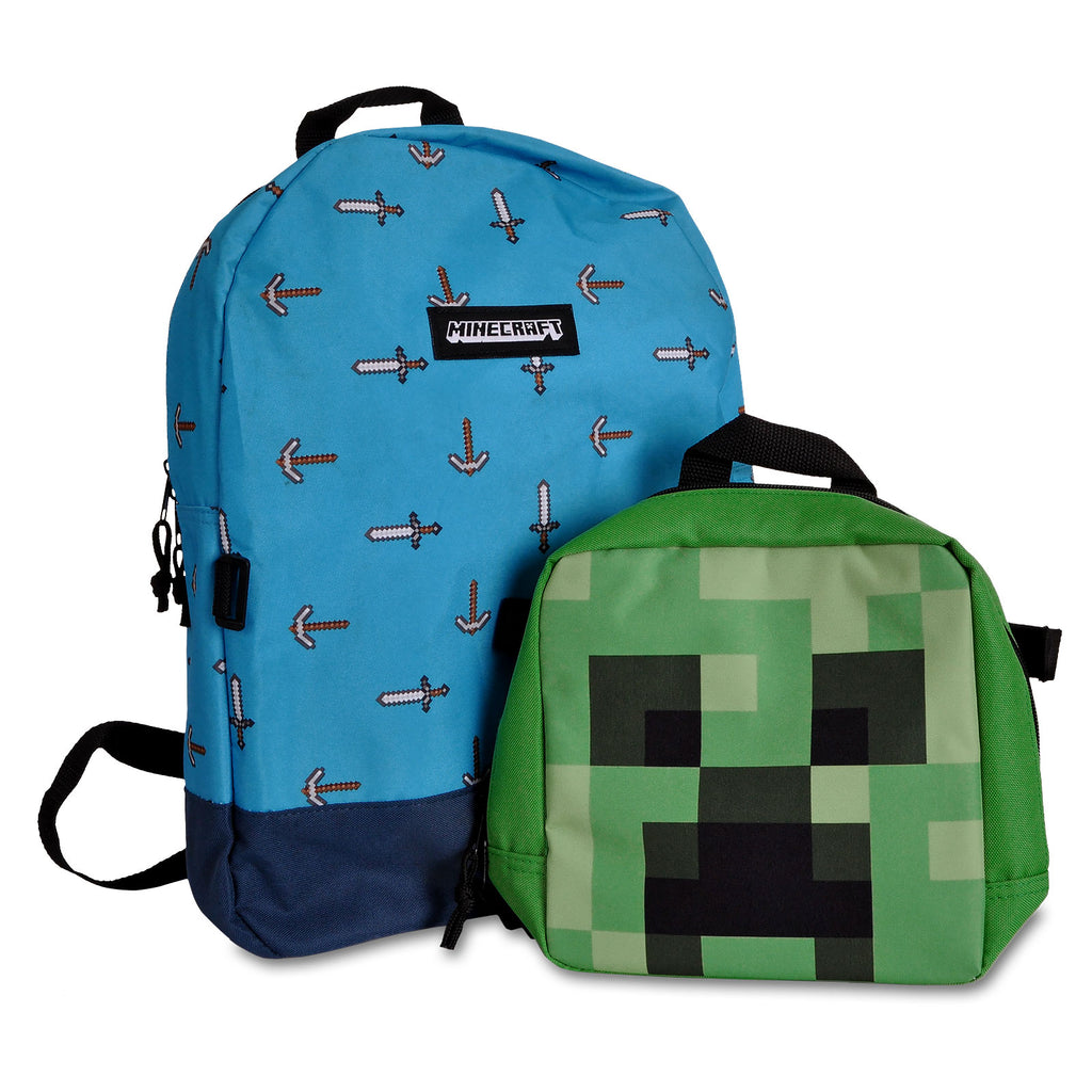 Produktbild Minecraft - Sword & Axe Rucksack mit Creeper Mini Bag