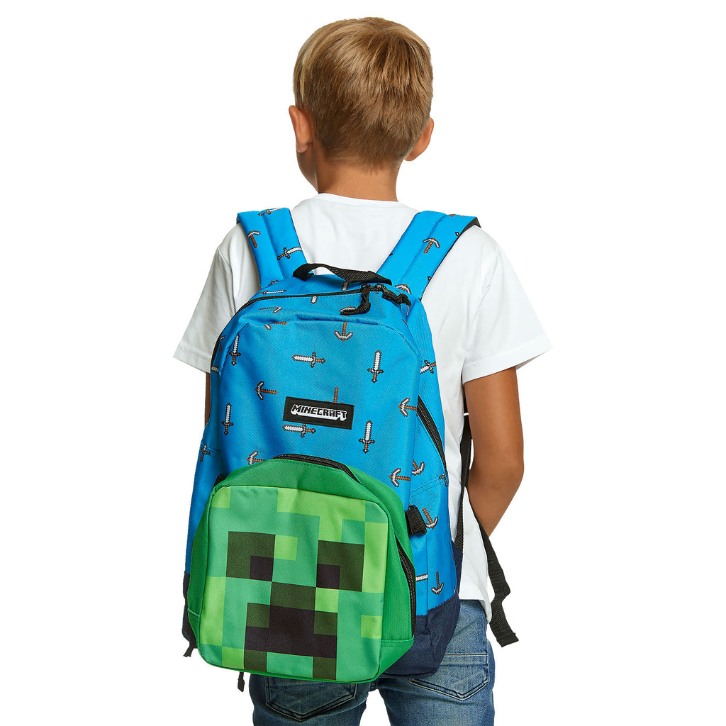 Produktbild Minecraft - Sword & Axe Rucksack mit Creeper Mini Bag