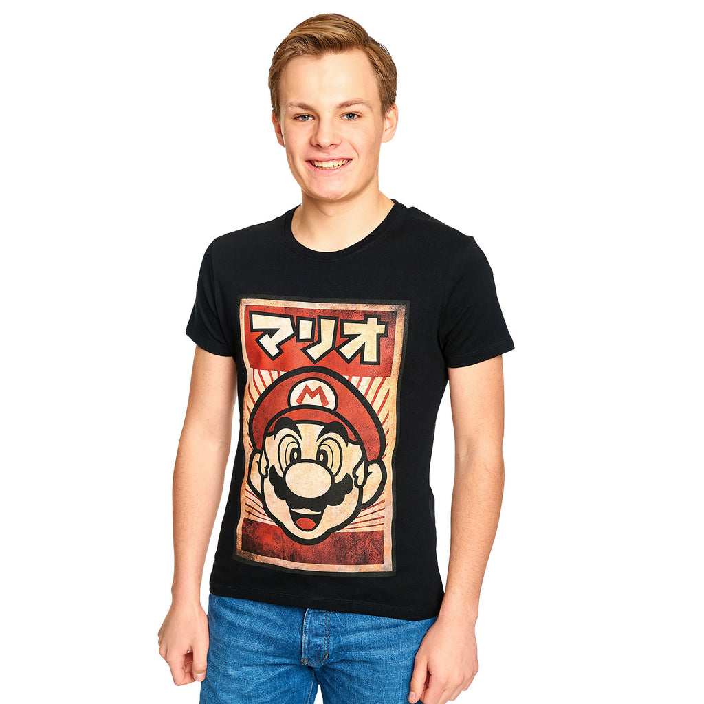 Super Mario Propaganda Poster T-Shirt schwarz