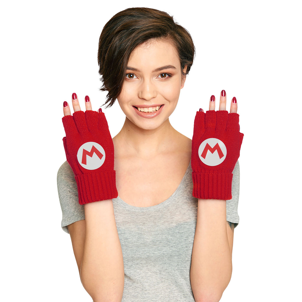 Produktbild Super Mario - Fingerlose Logo Handschuhe rot