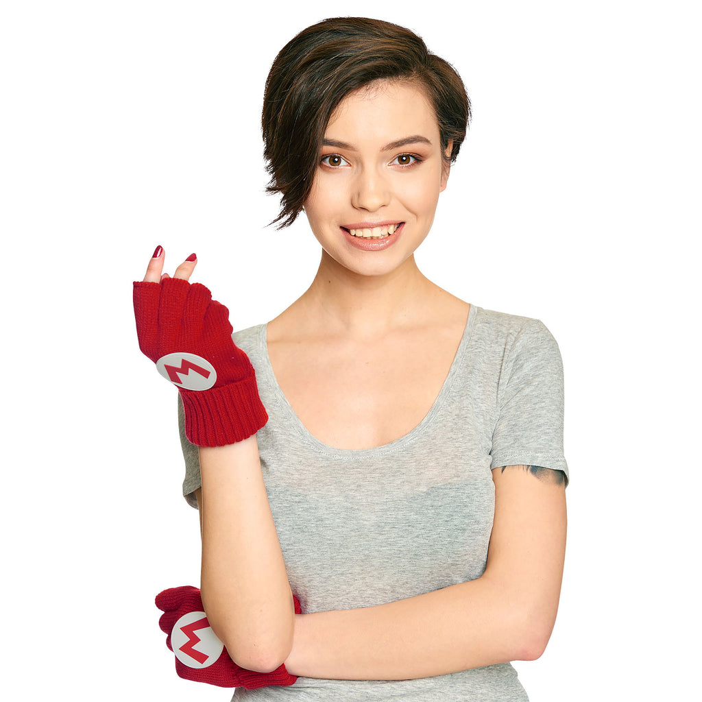 Produktbild Super Mario - Fingerlose Logo Handschuhe rot