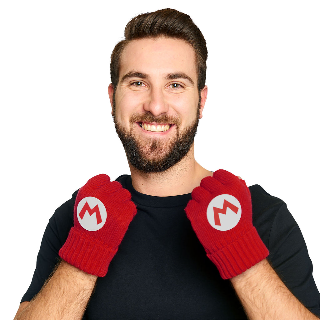 Produktbild Super Mario - Fingerlose Logo Handschuhe rot