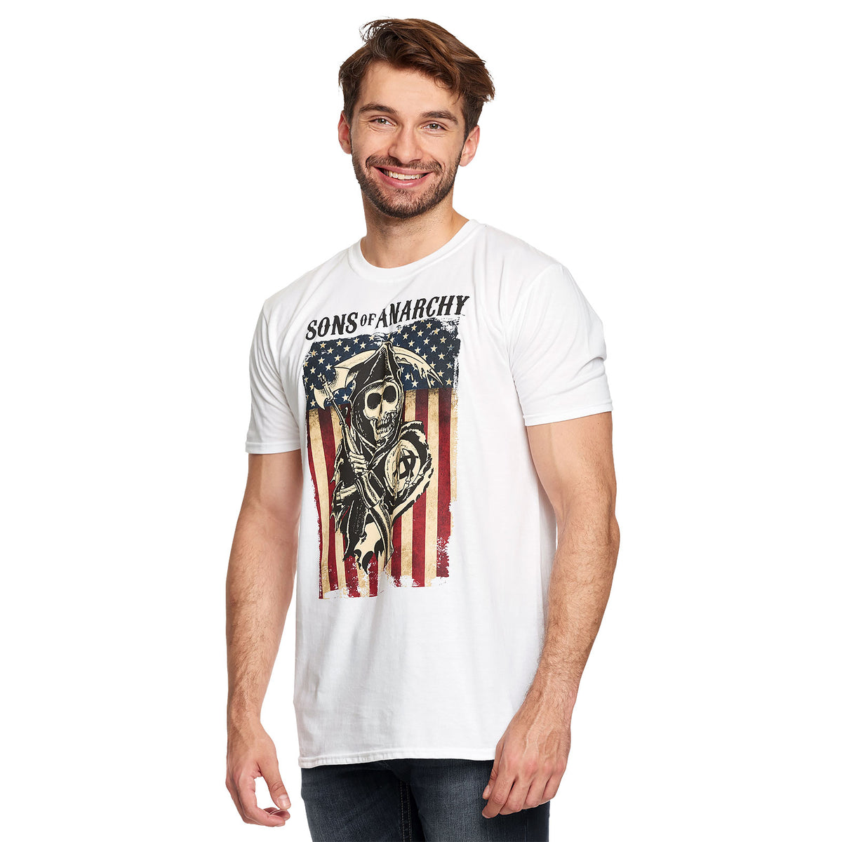 Produktbild Sons of Anarchy - Reaper Flag T-Shirt weiß