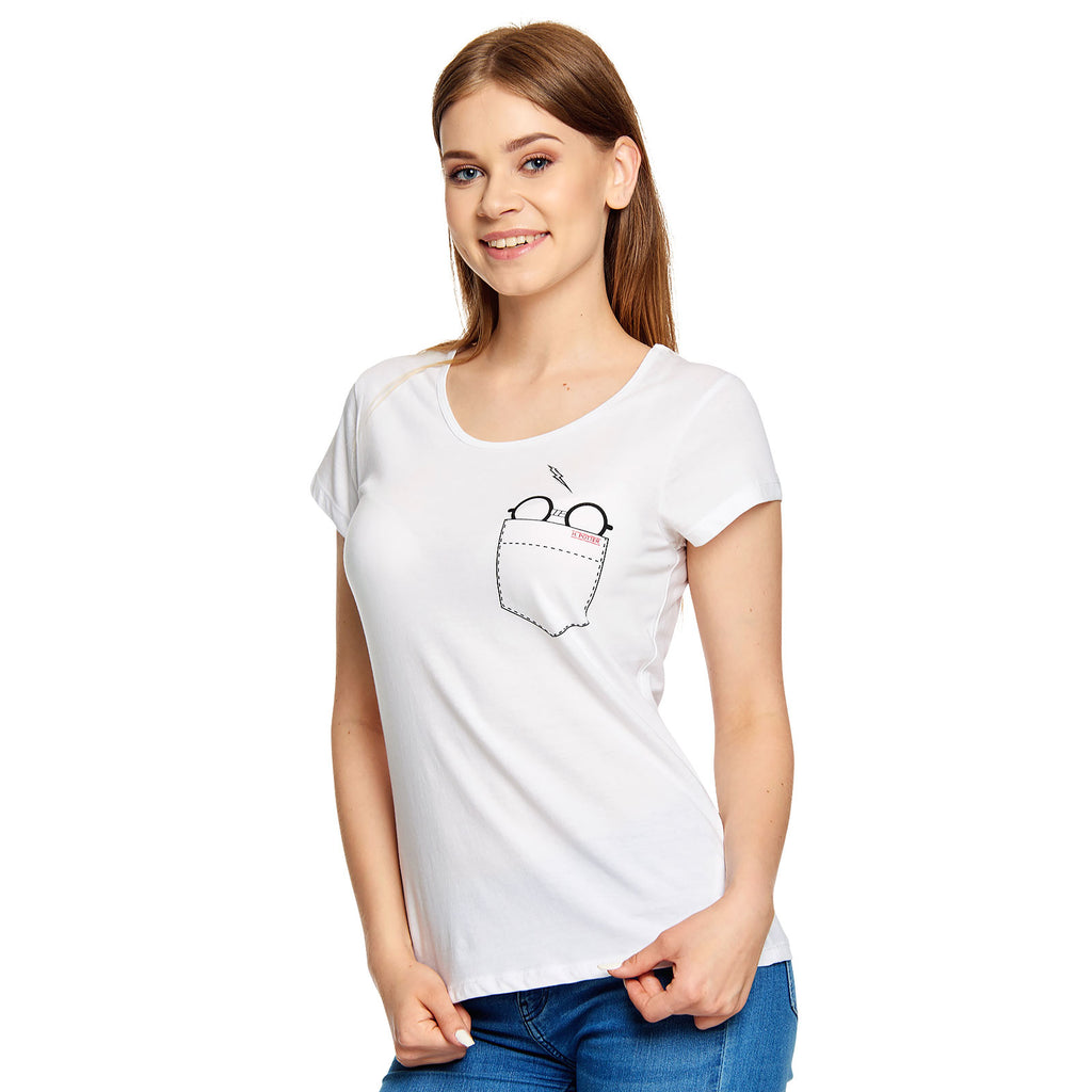 Produktbild Harry Potter - Pocket Glasses T-Shirt Damen weiß