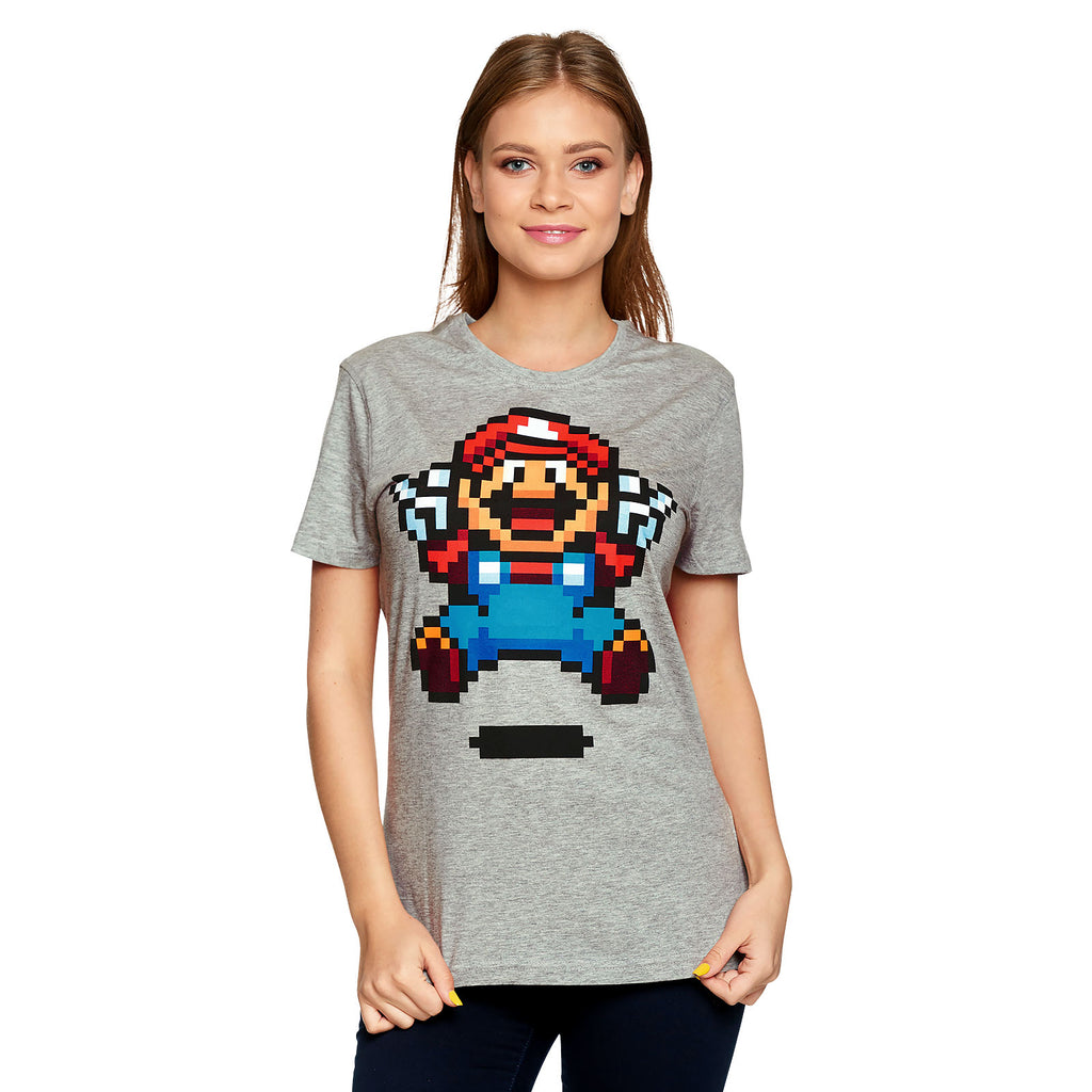 Produktbild Super Mario - Jump Pixel T-Shirt Damen grau
