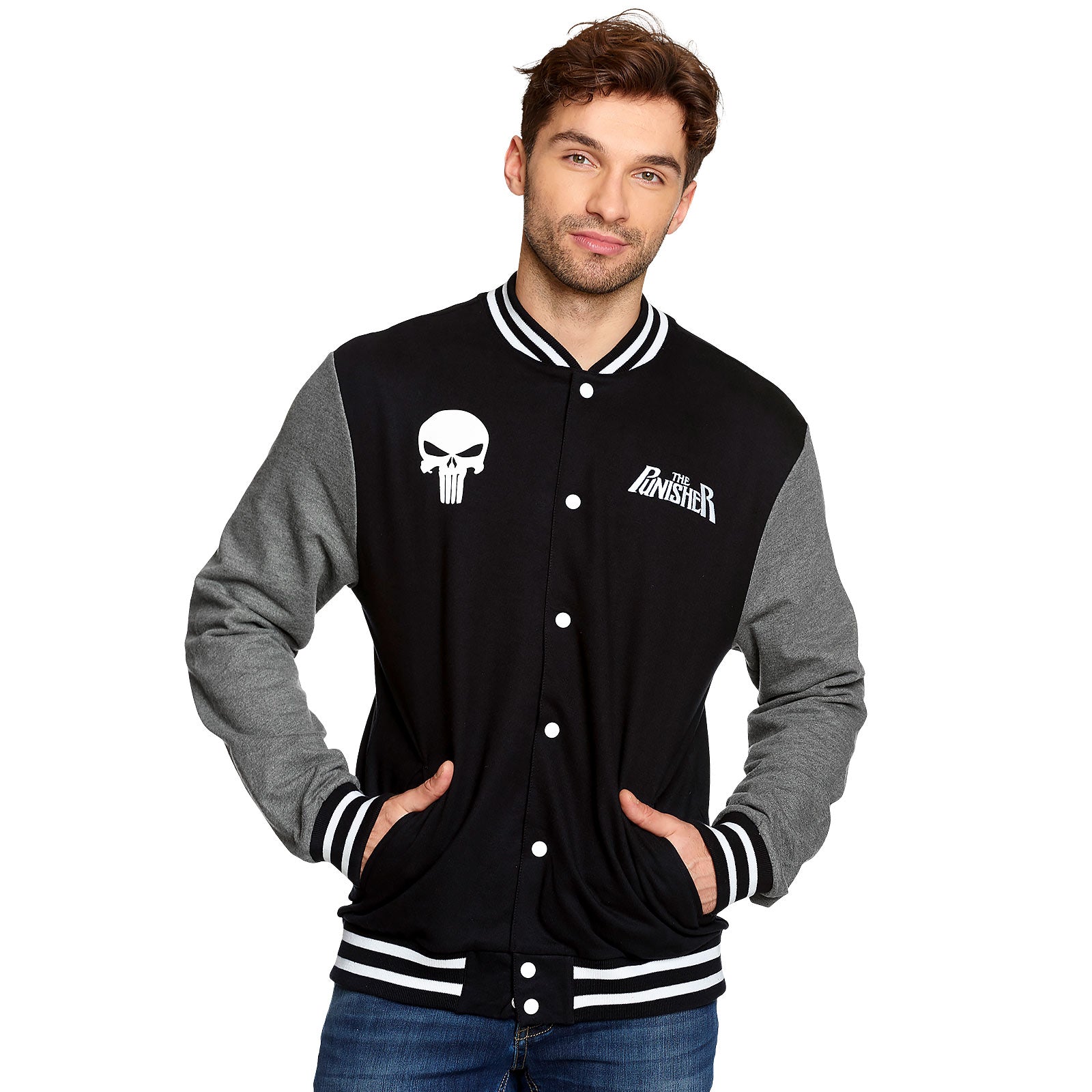 Produktbild Punisher - Skull College Jacke schwarz-grau