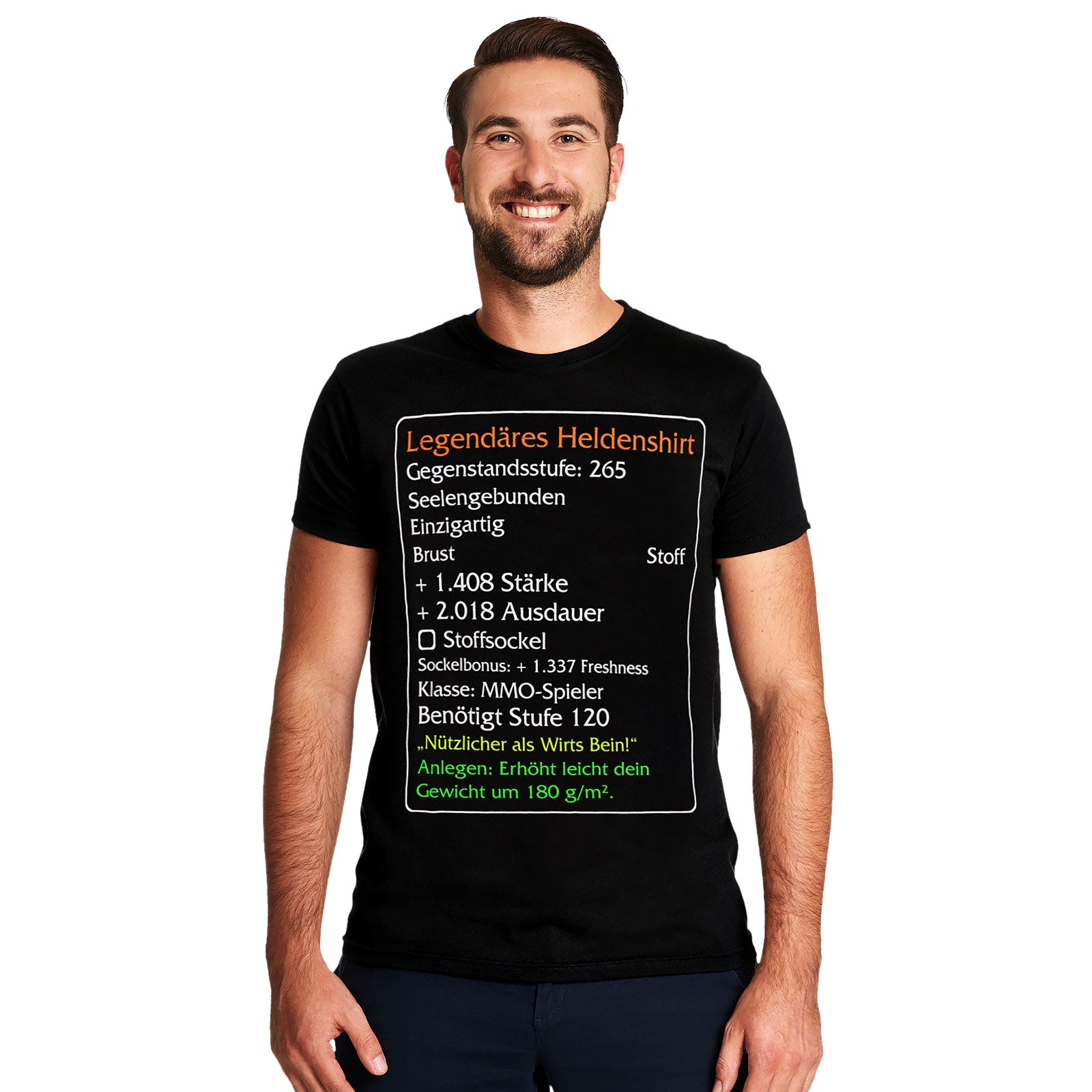 Produktbild Level-120-Item Legendäres Helden T-Shirt schwarz