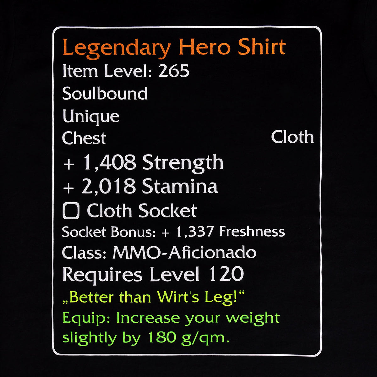 Produktbild Level-120-Item Legendary Hero T-Shirt schwarz