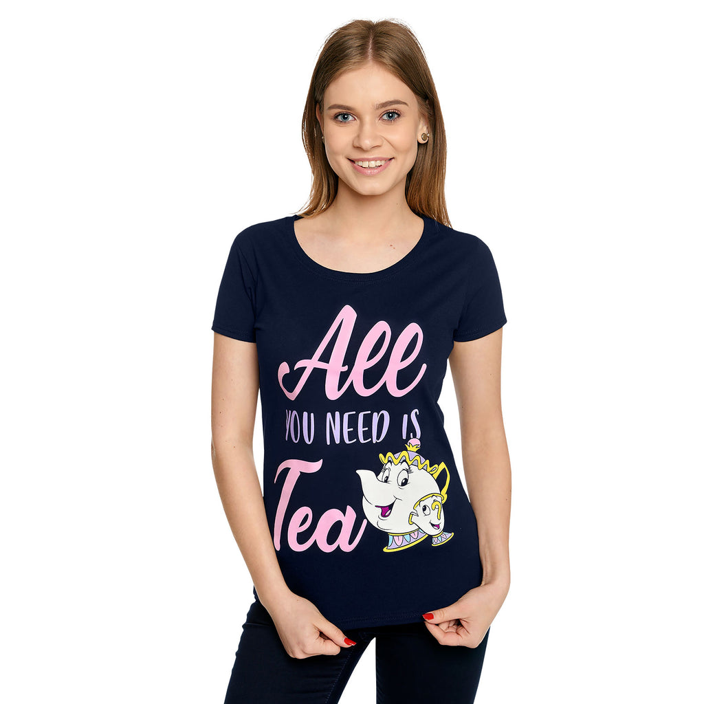 Produktbild Die Schöne und das Biest - All You Need Is Tea T-Shirt Damen blau