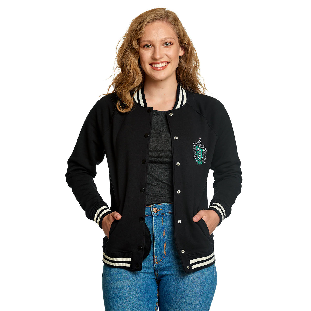 Produktbild Harry Potter - Slytherin Wappen College Jacke Damen schwarz