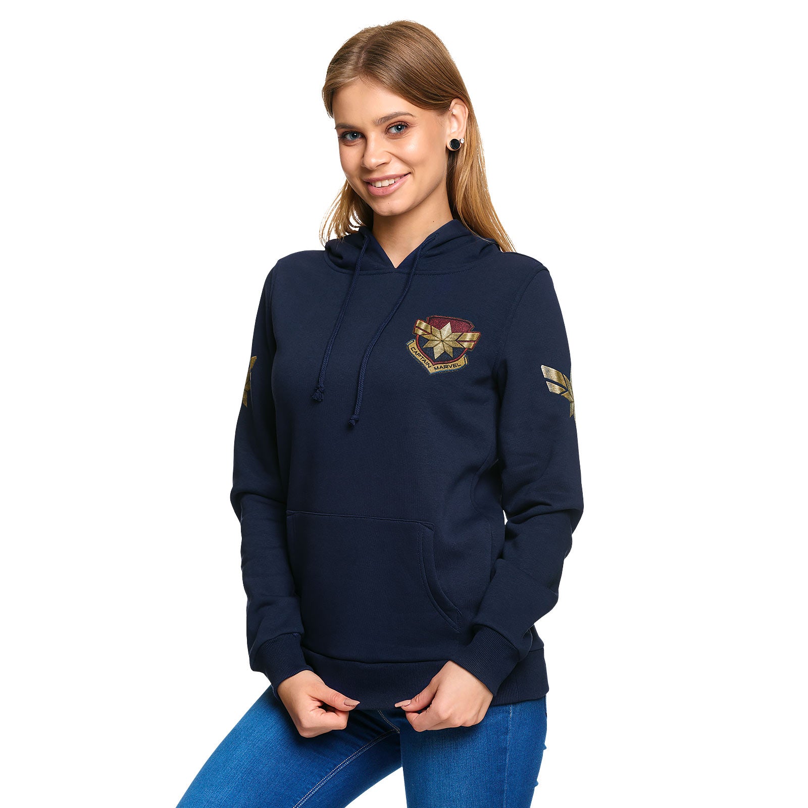 Produktbild Captain Marvel - Star Logo Hoodie Damen blau