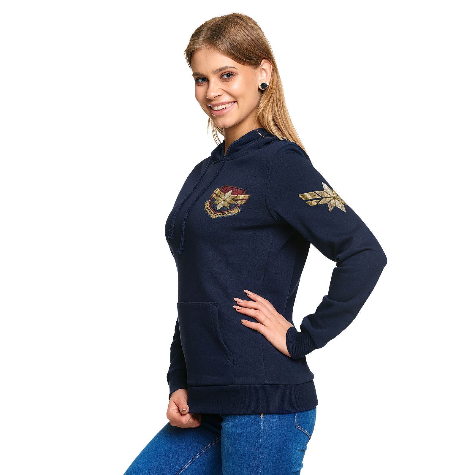 Produktbild Captain Marvel - Star Logo Hoodie Damen blau