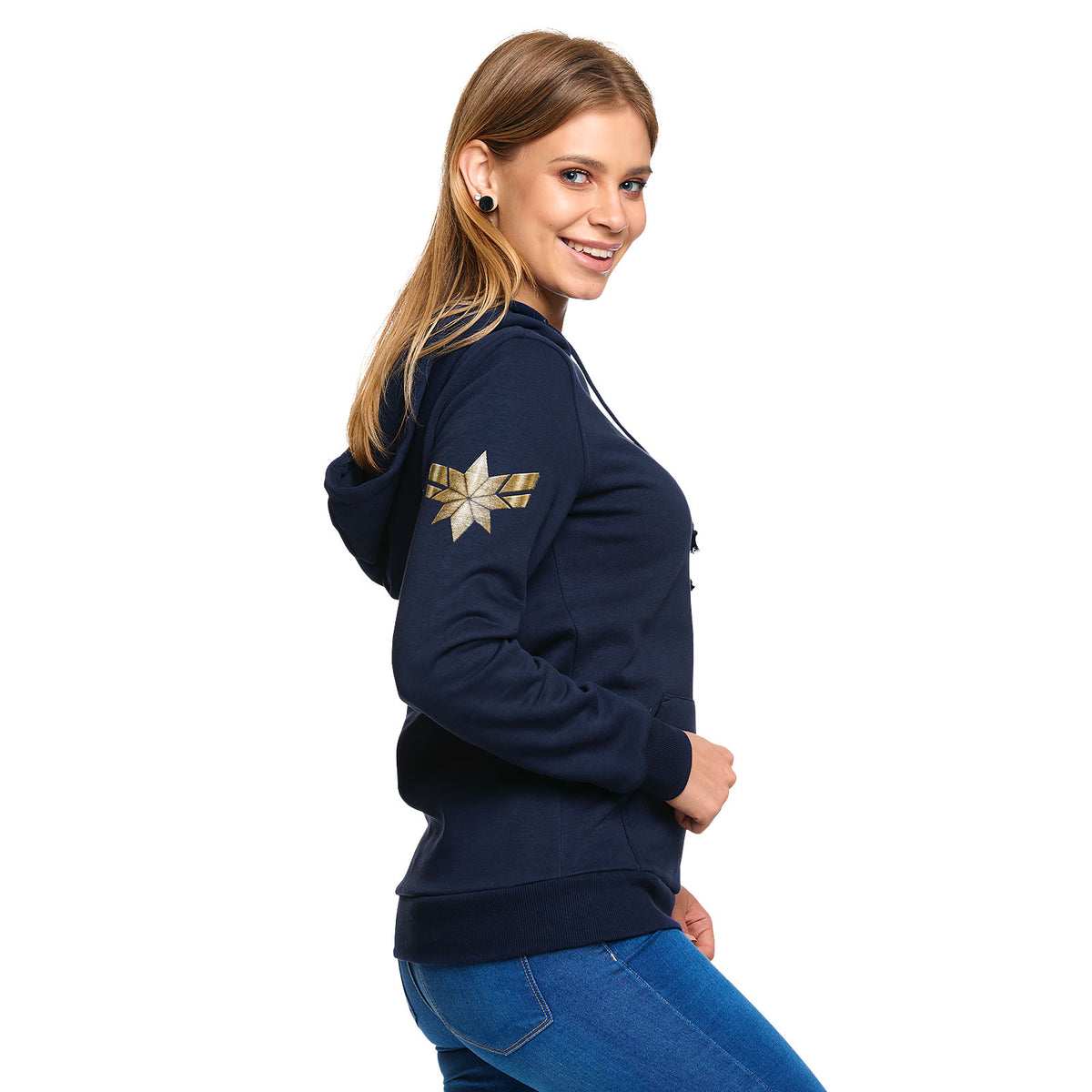 Produktbild Captain Marvel - Star Logo Hoodie Damen blau