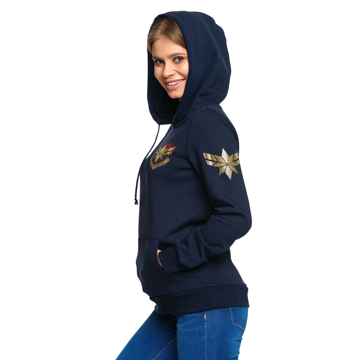Produktbild Captain Marvel - Star Logo Hoodie Damen blau