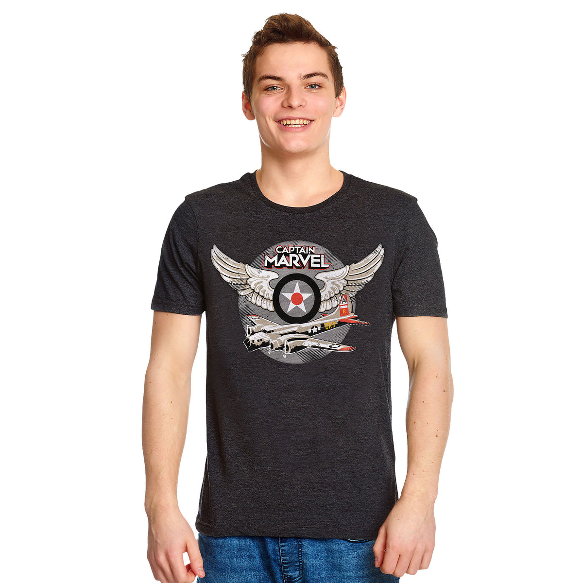 Produktbild Captain Marvel - Air Force Pilot T-Shirt grau