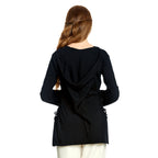 Produktbild Mittelalter Bluse Lea mit Kapuze schwarz