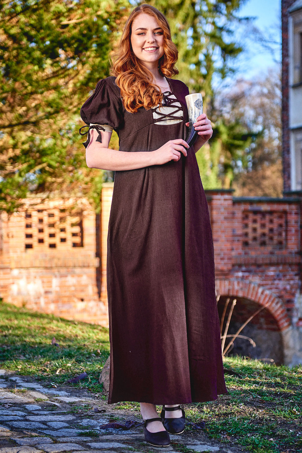 Produktbild Mittelalter Sommer Kleid Lysa braun-beige