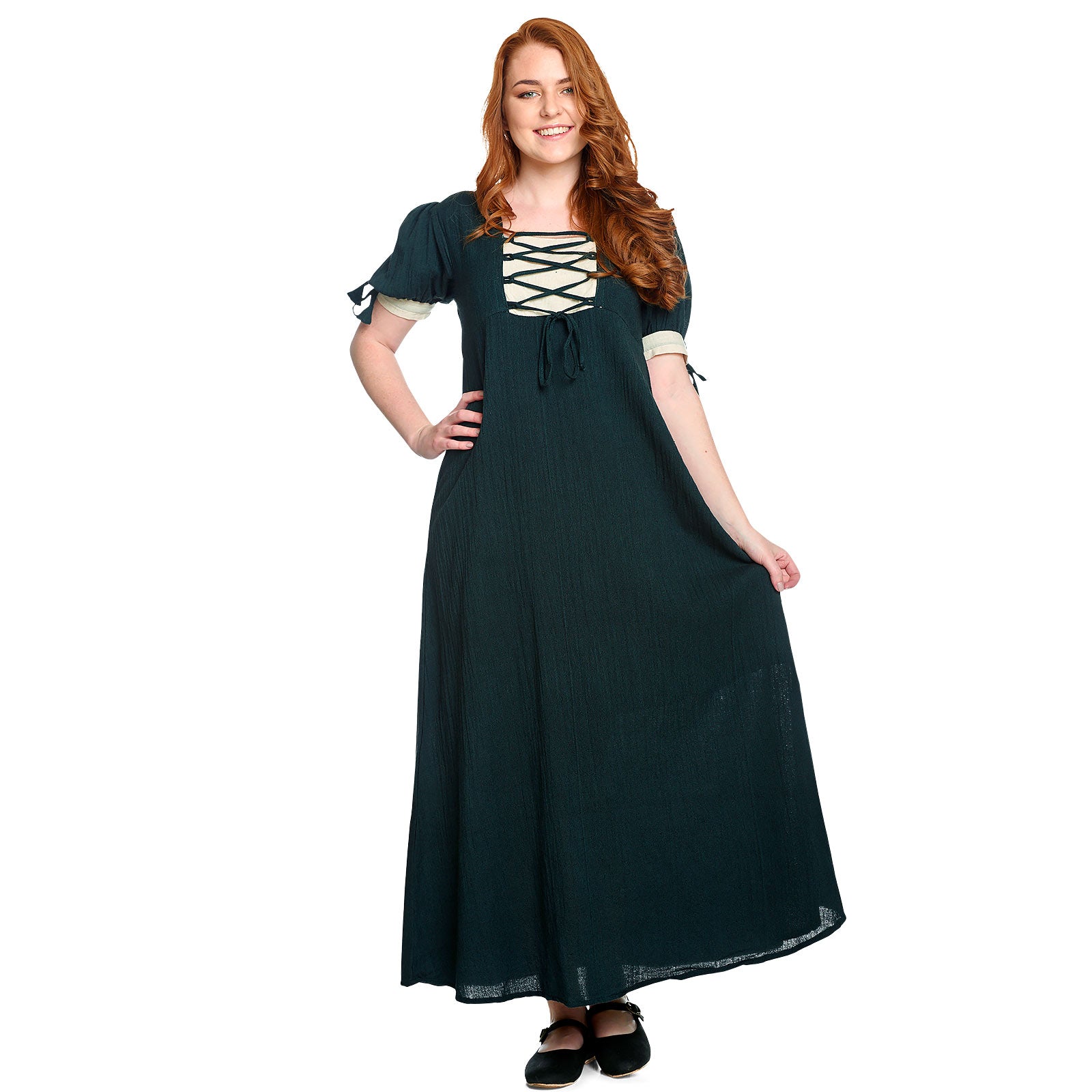 Produktbild Mittelalter Sommer Kleid Lysa grün-beige