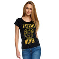Produktbild Captain Marvel - Grunge Logo T-Shirt Damen schwarz