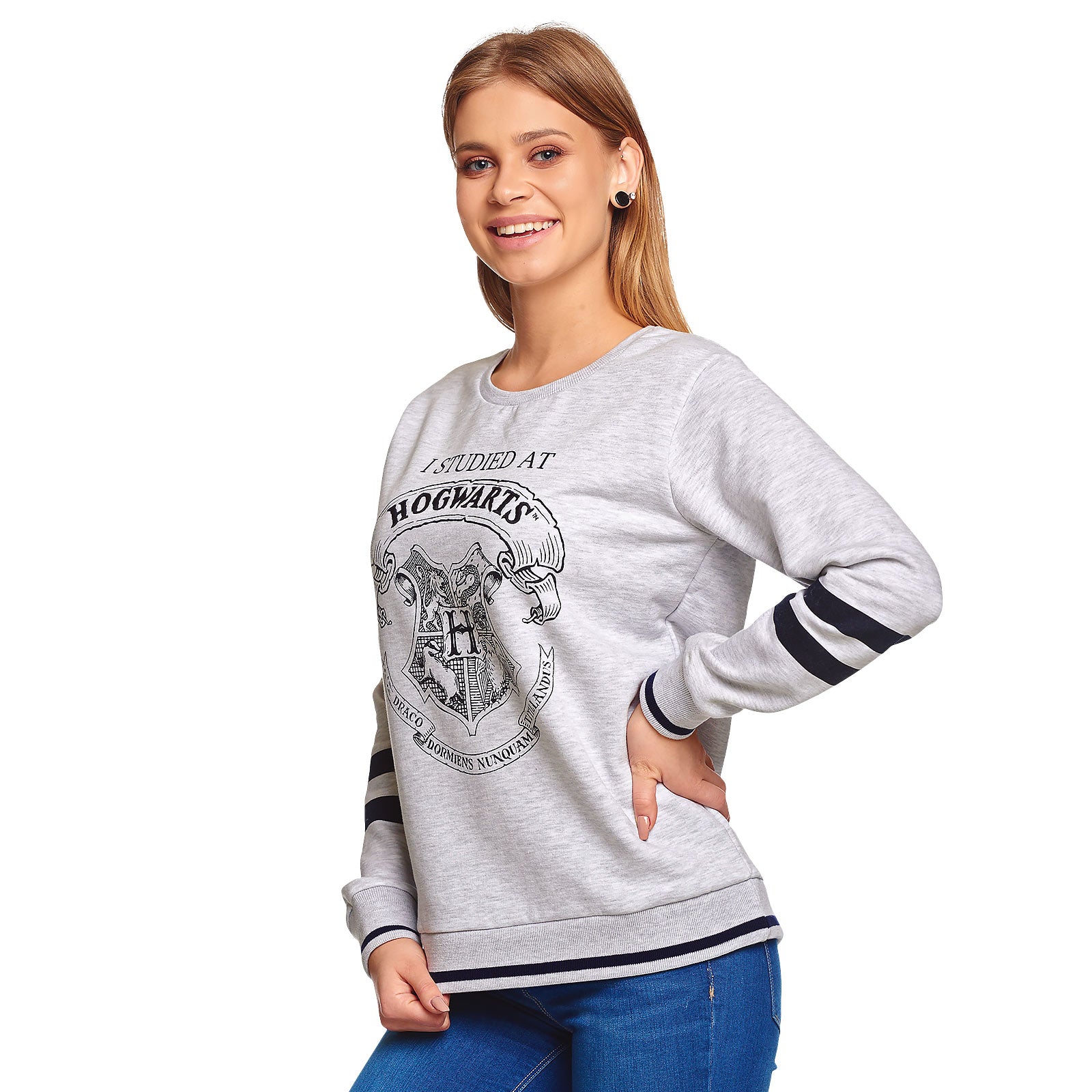 Produktbild Harry Potter - I Studied at Hogwarts Damen Sweater grau