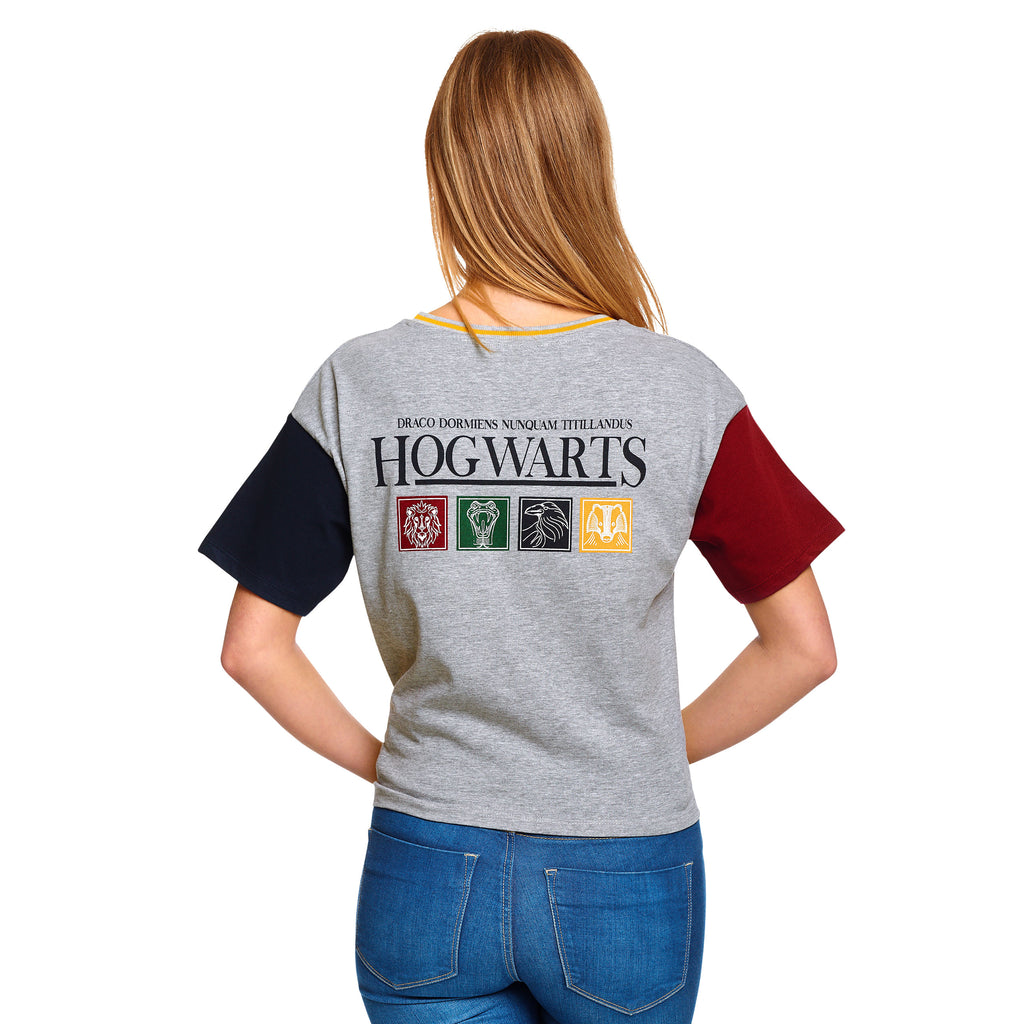 Produktbild Harry Potter - Hogwarts Crop Top Damen grau