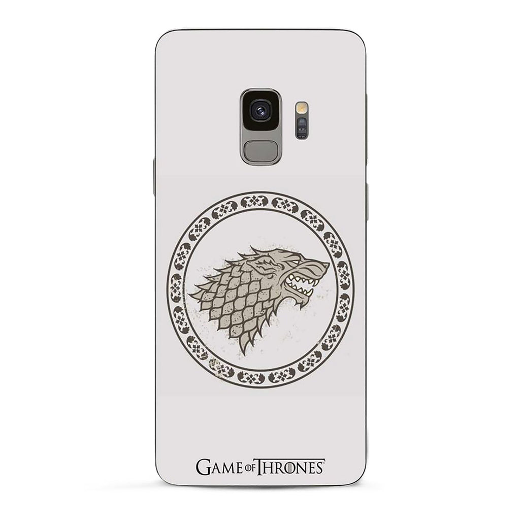 Produktbild Game of Thrones - Stark Wappen Samsung Galaxy S9 Handyhülle Silikon weiß