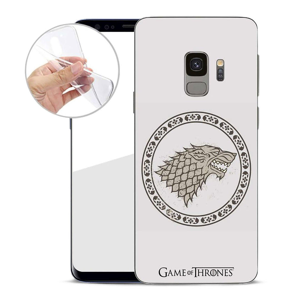 Produktbild Game of Thrones - Stark Wappen Samsung Galaxy S9 Handyhülle Silikon weiß