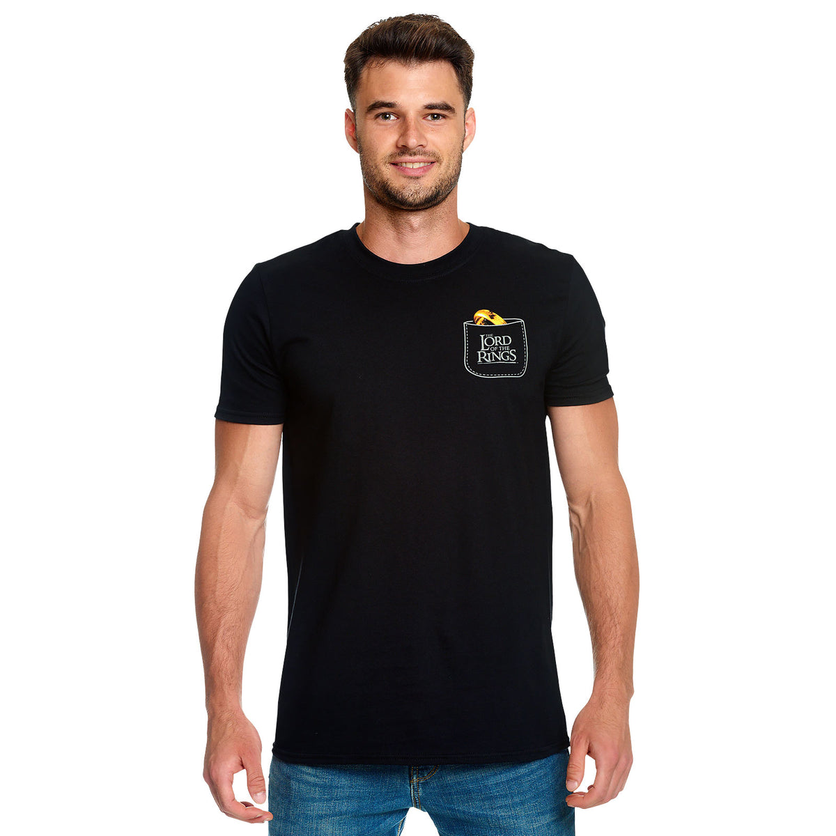 Produktbild Der Herr der Ringe - Der Eine Ring Pocket T-Shirt schwarz