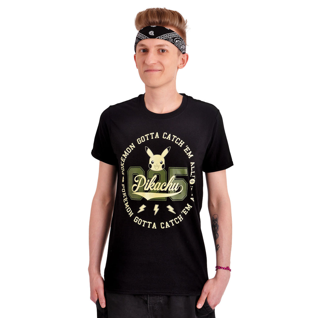 Pokemon - Pikachu Nr. 025 T-Shirt schwarz