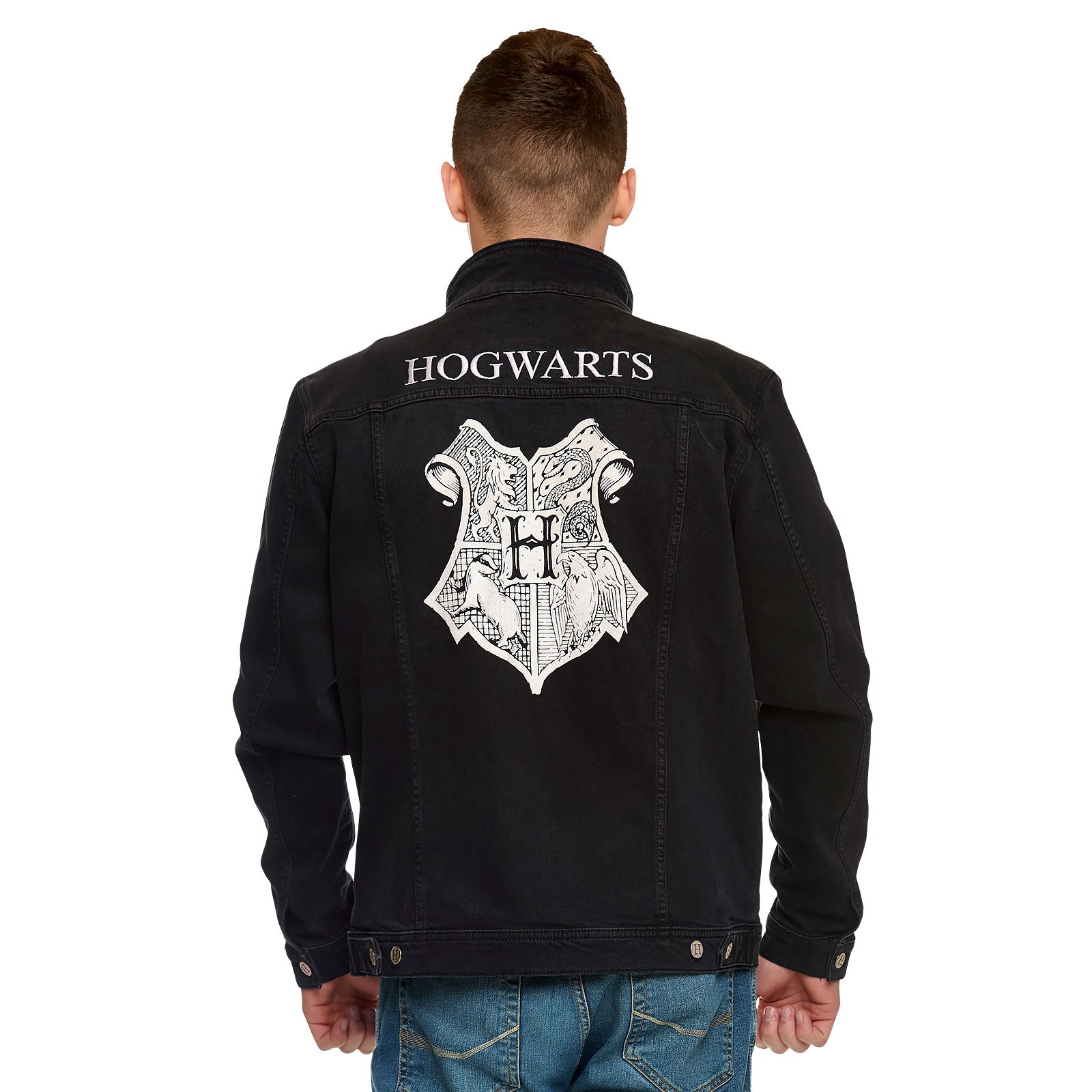 Produktbild Harry Potter - Hogwarts Wappen Jeansjacke schwarz