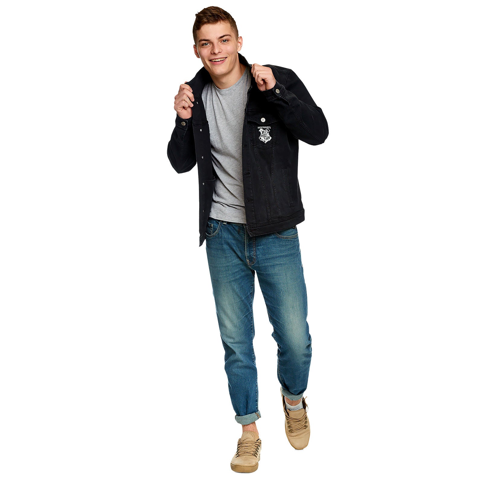 Produktbild Harry Potter - Hogwarts Wappen Jeansjacke schwarz