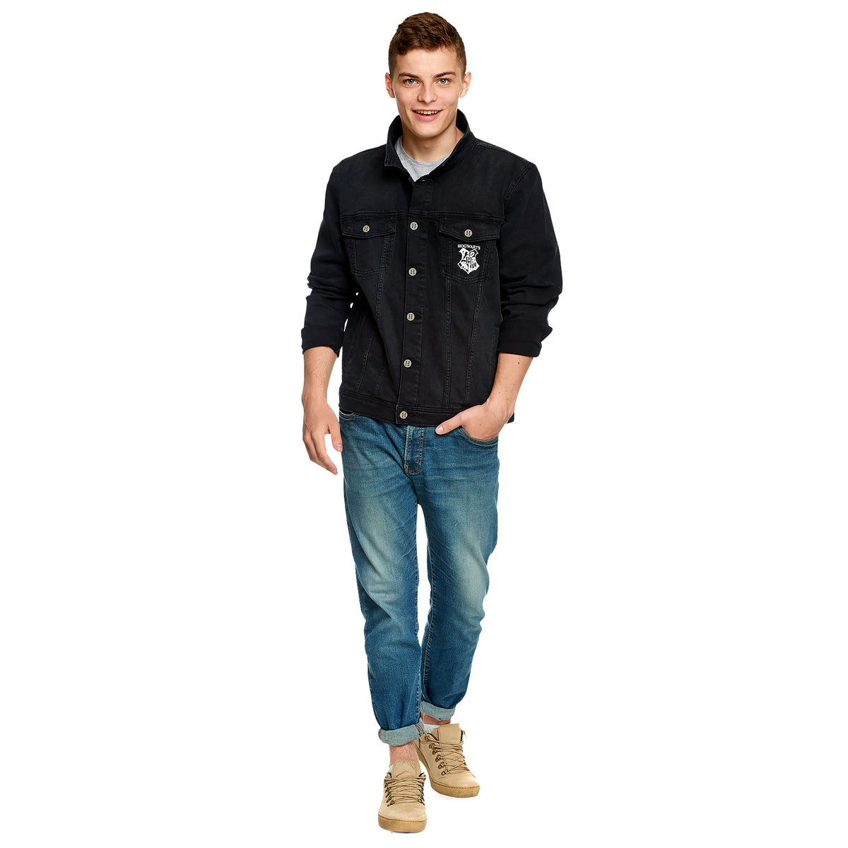 Produktbild Harry Potter - Hogwarts Wappen Jeansjacke schwarz
