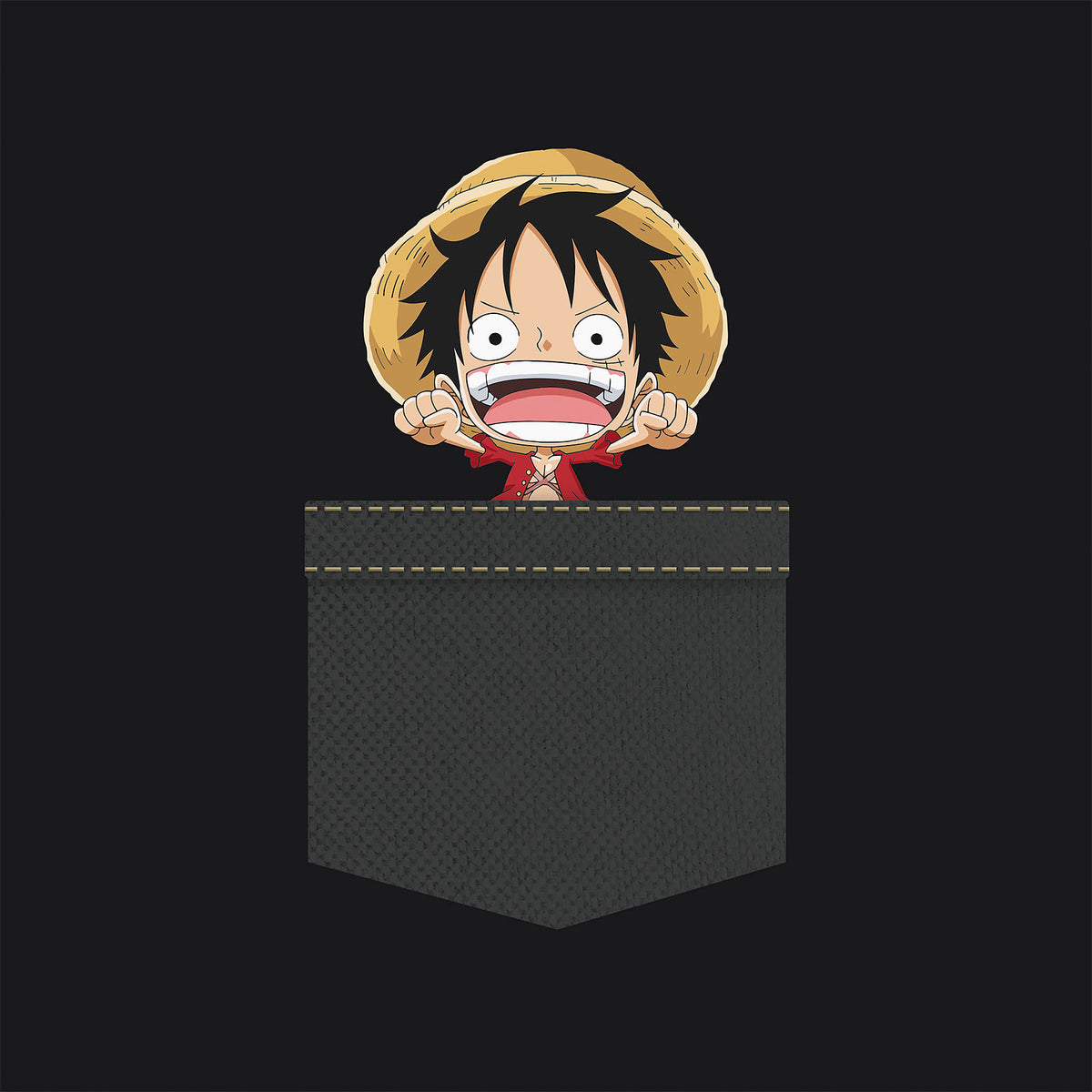Produktbild One Piece - Pocket Luffy T-Shirt schwarz