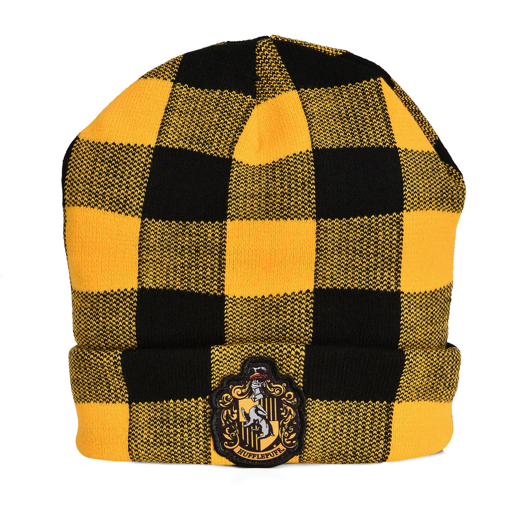 Produktbild Harry Potter - Hufflepuff Wappen Karo Mütze