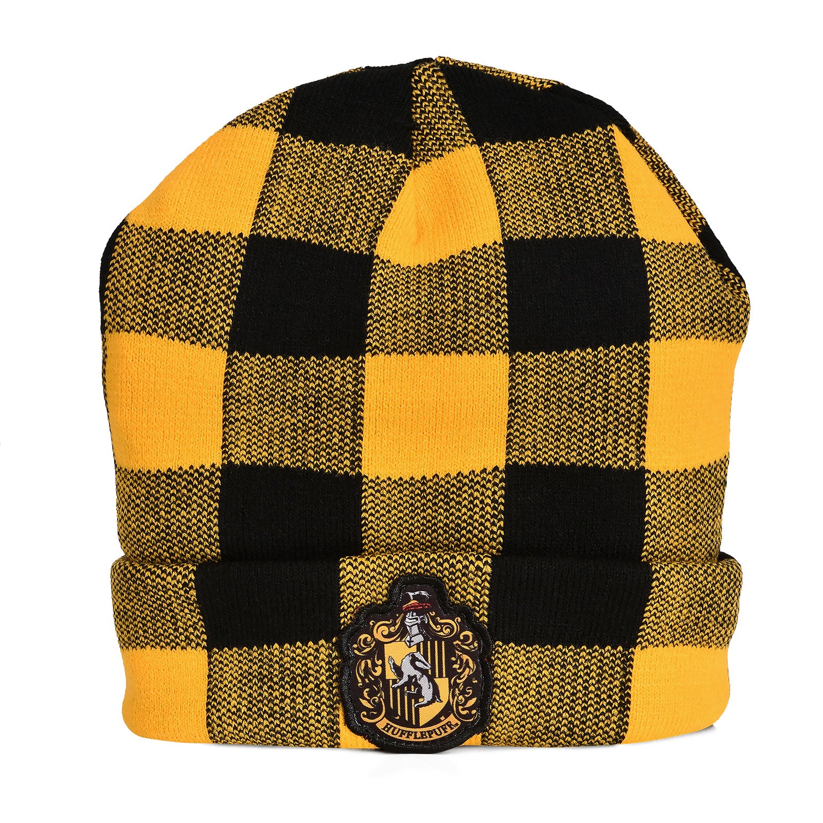 Produktbild Harry Potter - Hufflepuff Wappen Karo Mütze