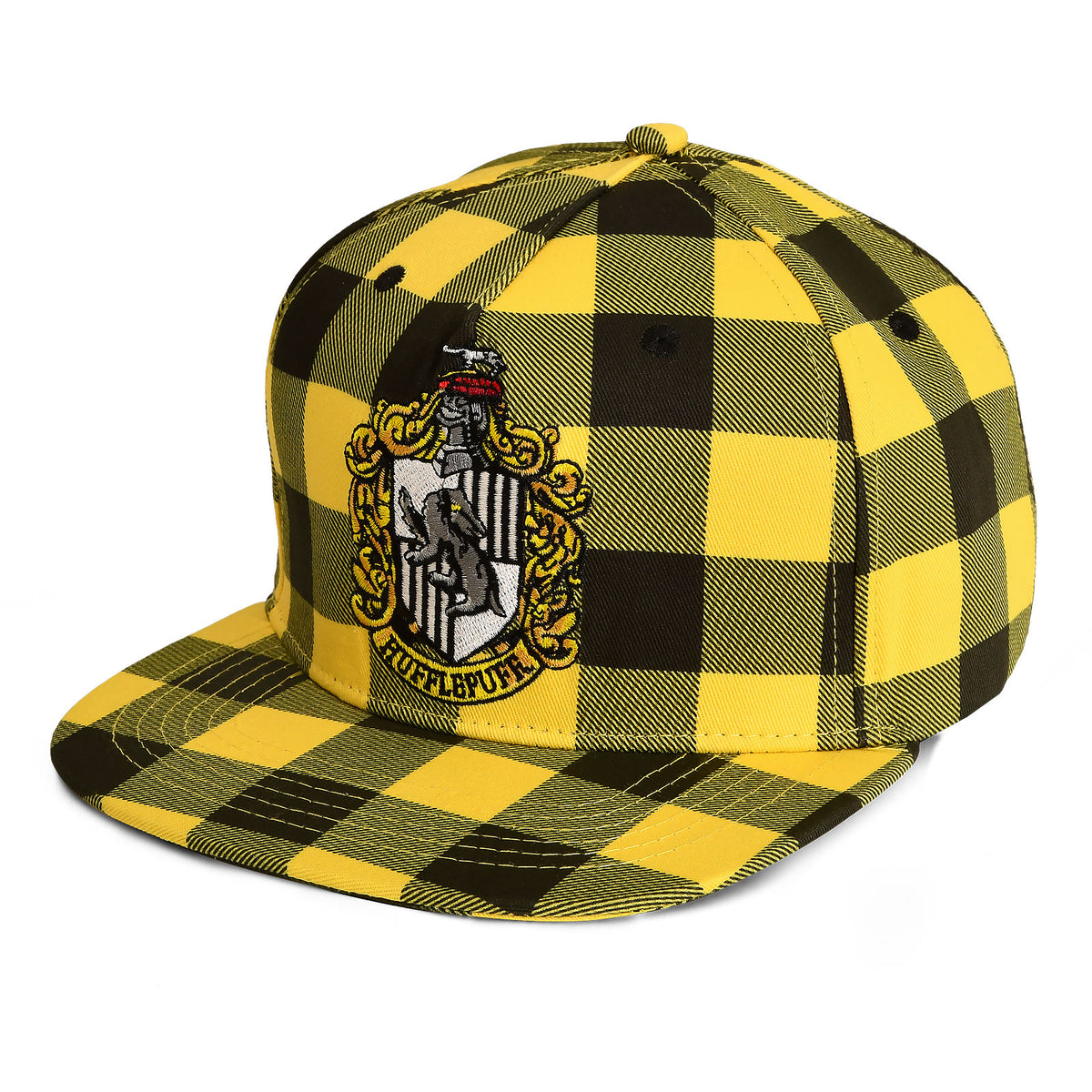 Produktbild Harry Potter - Hufflepuff Wappen Karo Snapback Cap