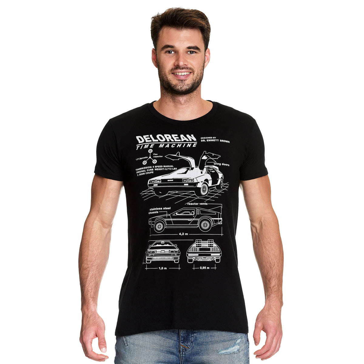 Produktbild Zurück in die Zukunft - DeLorean T-Shirt schwarz
