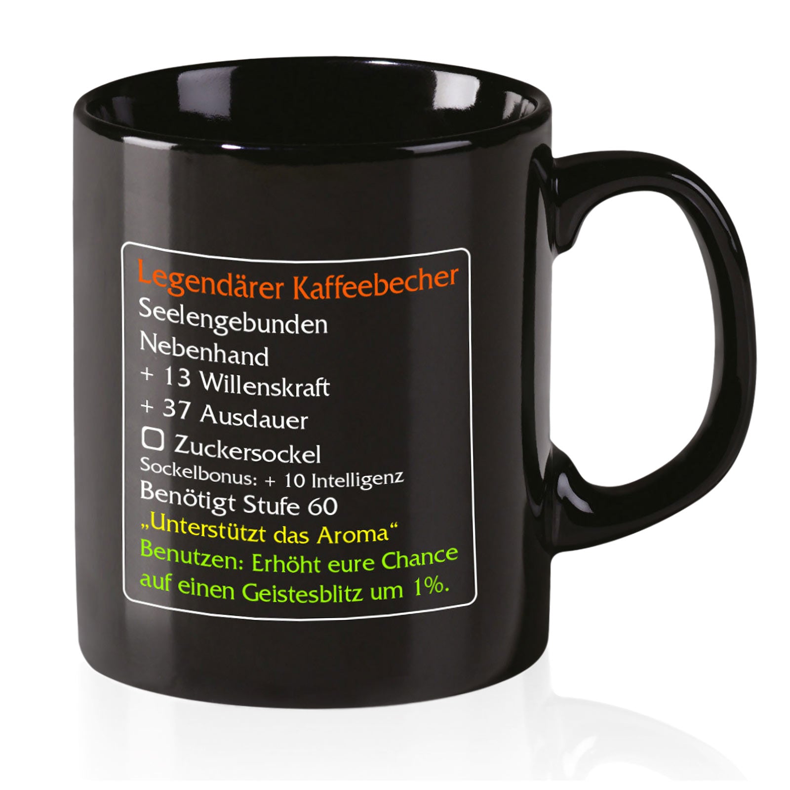 Produktbild Legendärer Kaffeebecher Level 60 - MMO Item Classic Fan Tasse