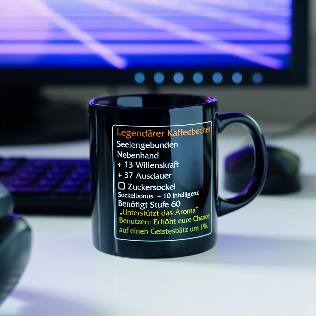 Produktbild Legendärer Kaffeebecher Level 60 - MMO Item Classic Fan Tasse