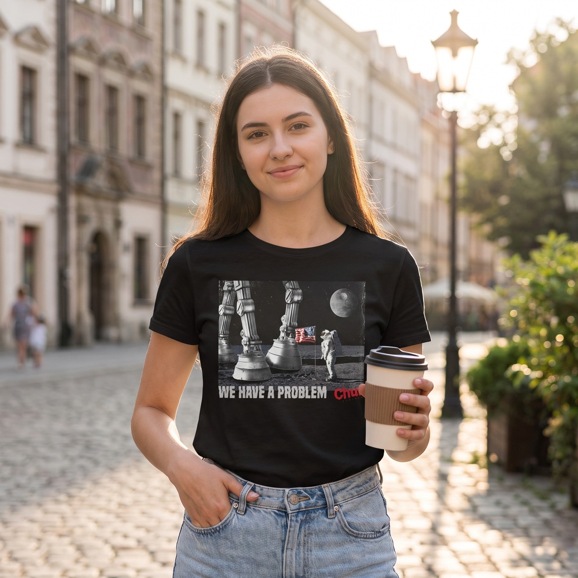 Produktbild Houston We Have a Problem T-Shirt für Star Wars Fans schwarz