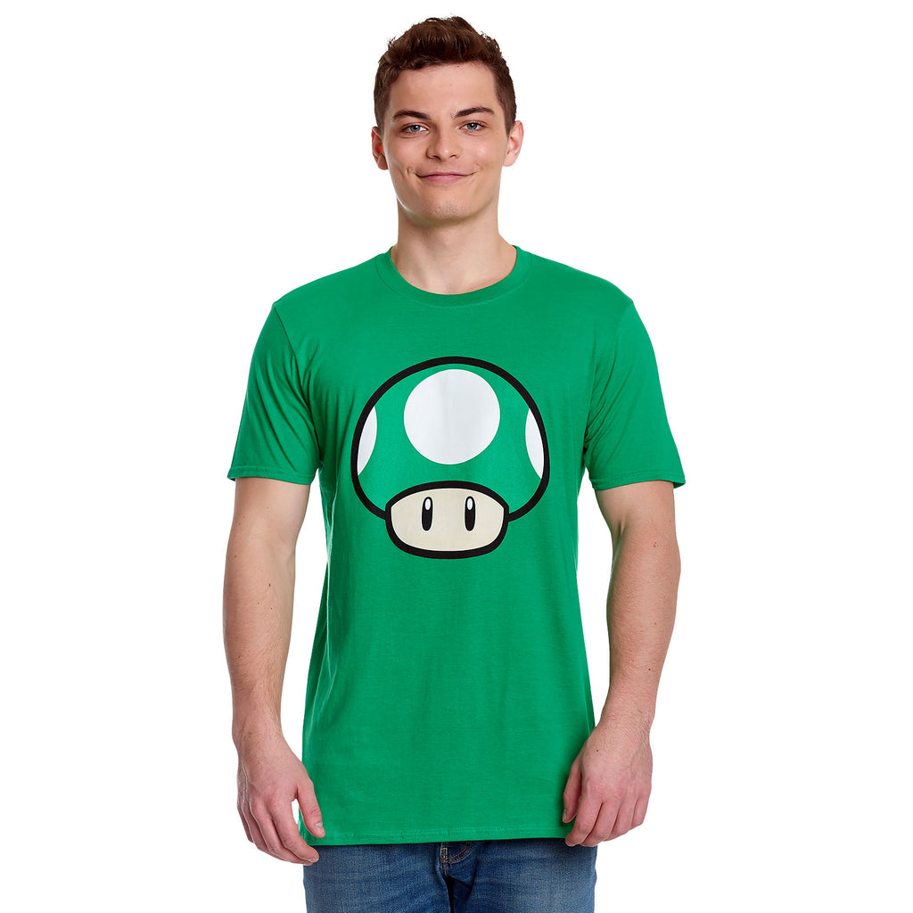 Super Mario - 1 UP Pilz T-Shirt grün
