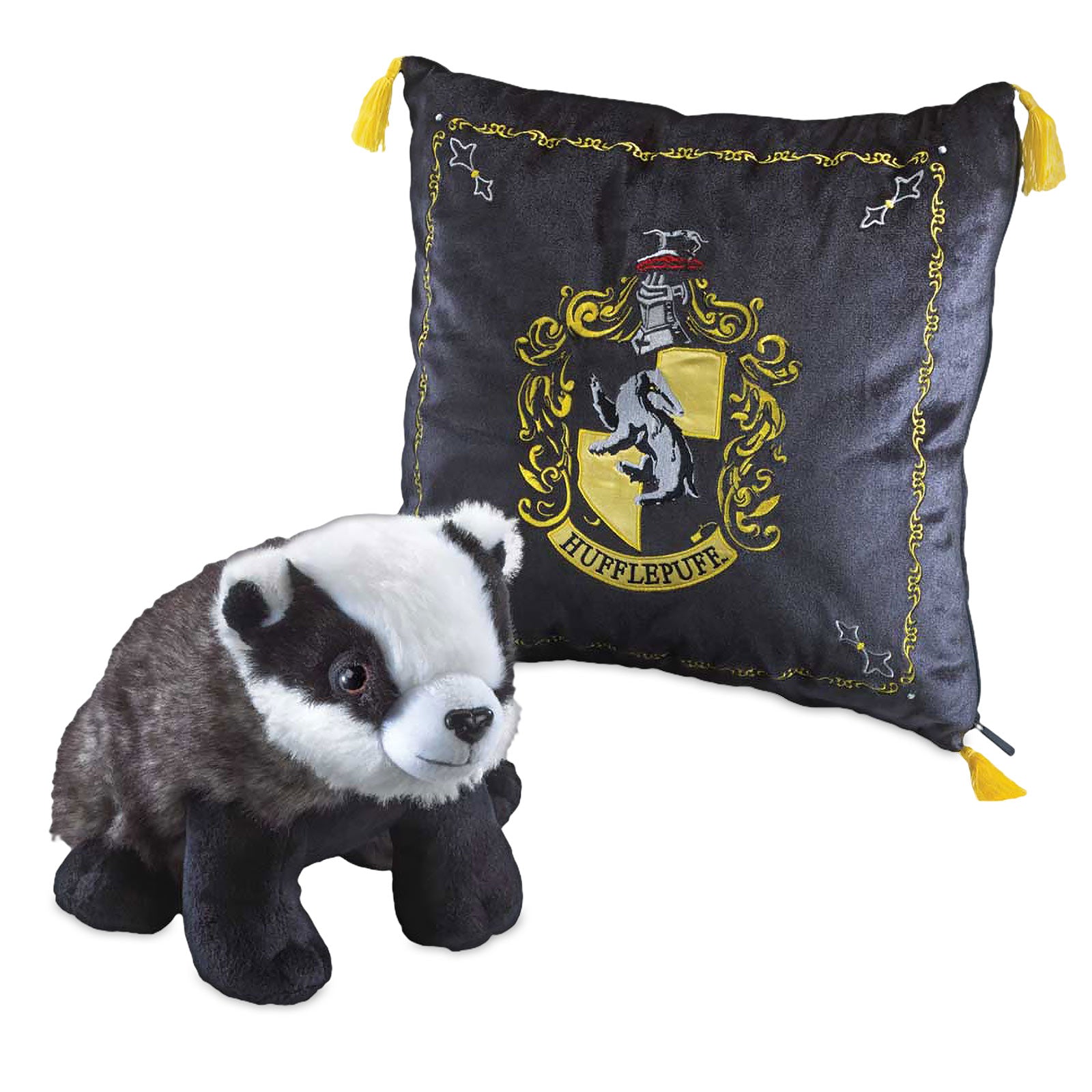 Produktbild Harry Potter - Hufflepuff Wappen Kissen mit Plüsch Figur