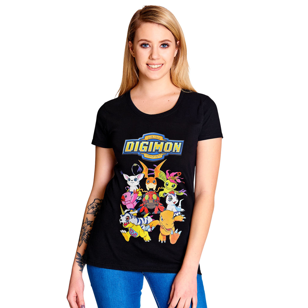 Digimon - Characters T-Shirt Damen schwarz