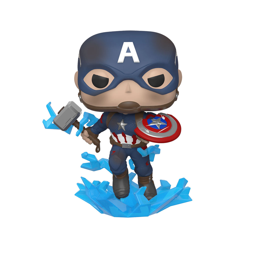 Produktbild Avengers - Captain America Mjölnir & Broken Shield Endgame Funko Pop Wackelkopf-Figur