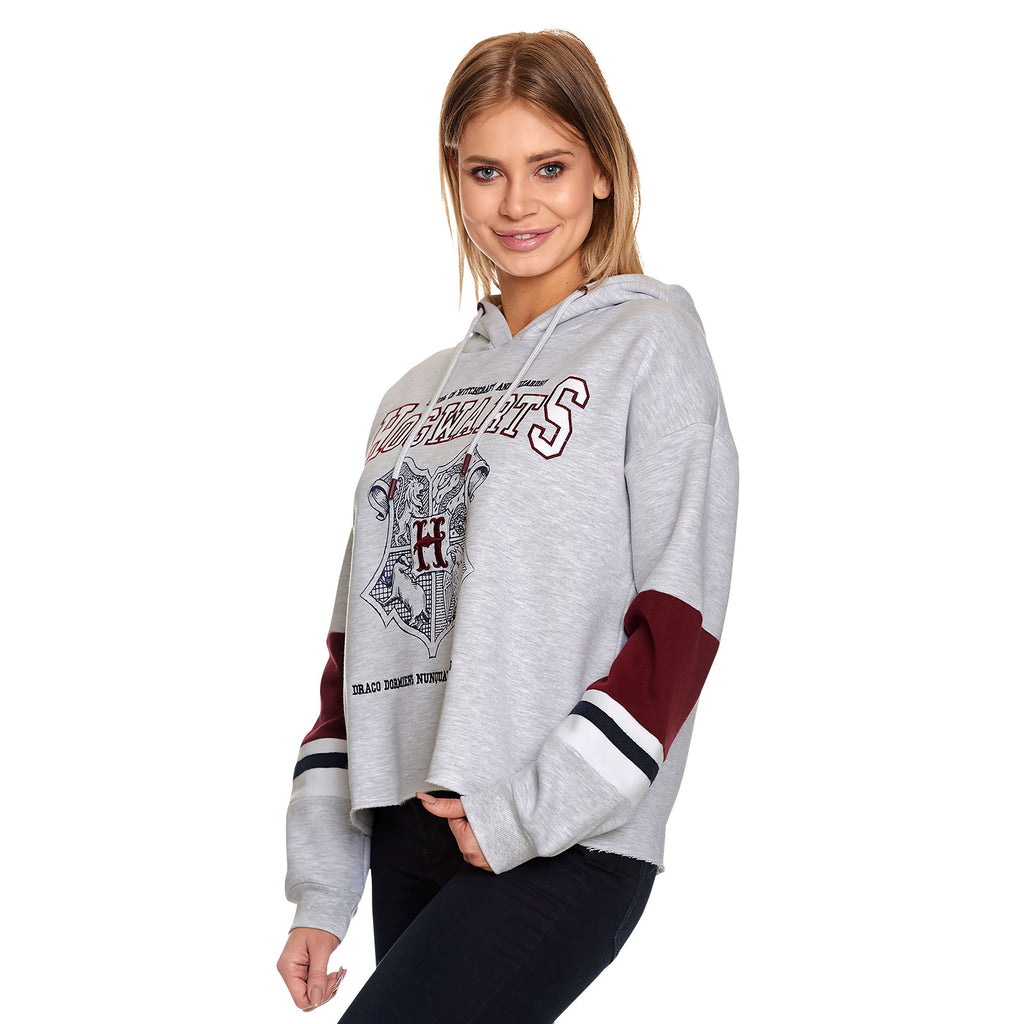 Produktbild Harry Potter - Hogwarts School Crop Hoodie Damen grau