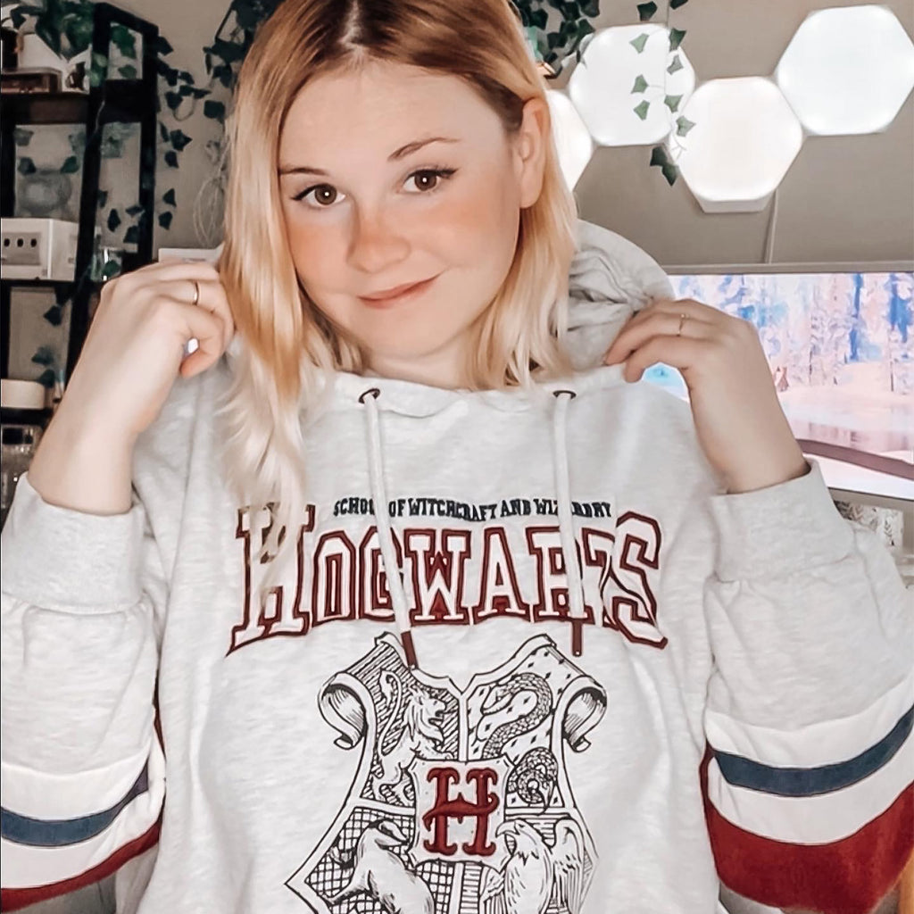 Produktbild Harry Potter - Hogwarts School Crop Hoodie Damen grau