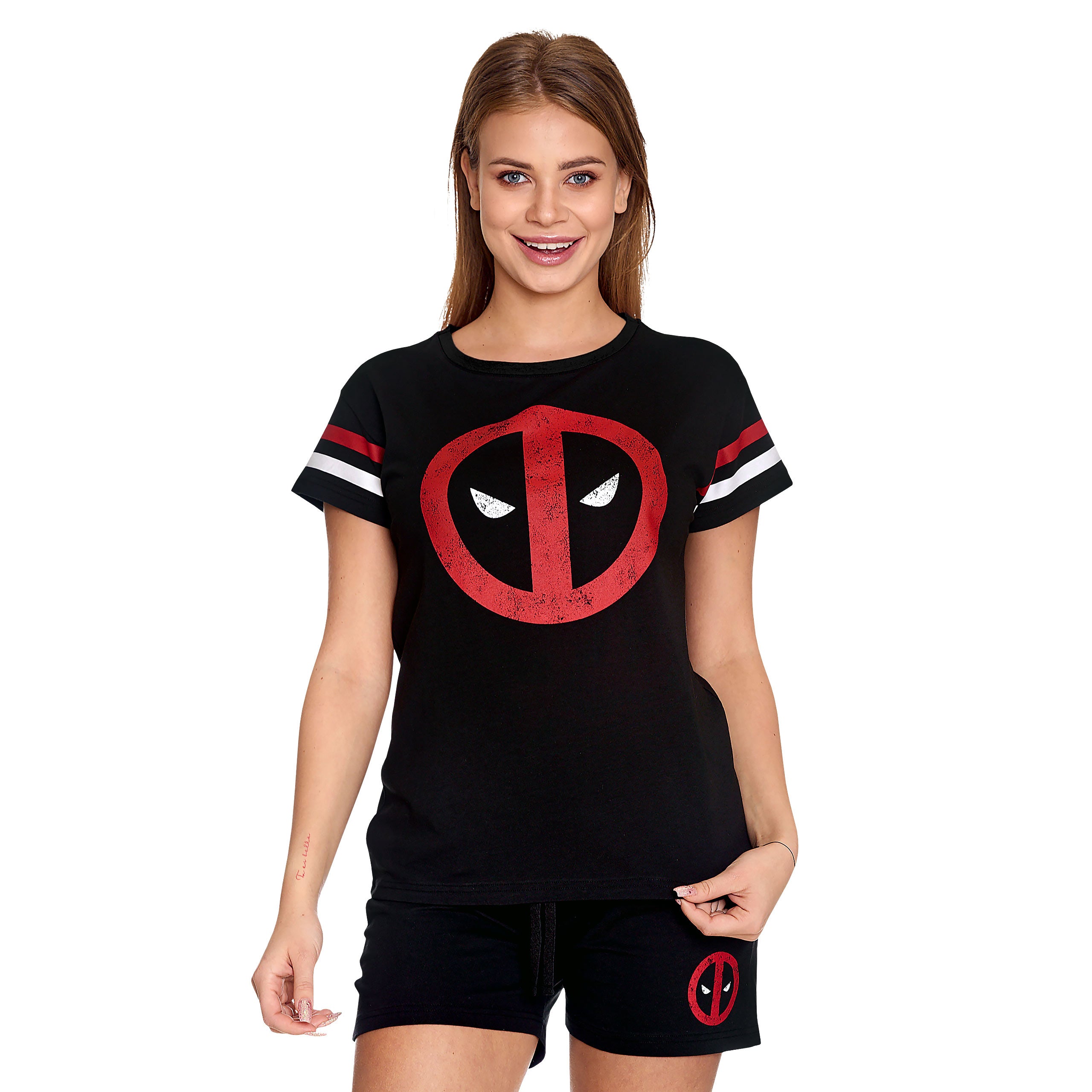 Produktbild Deadpool - Logo Pyjama kurz Damen schwarz