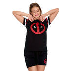 Produktbild Deadpool - Logo Pyjama kurz Damen schwarz